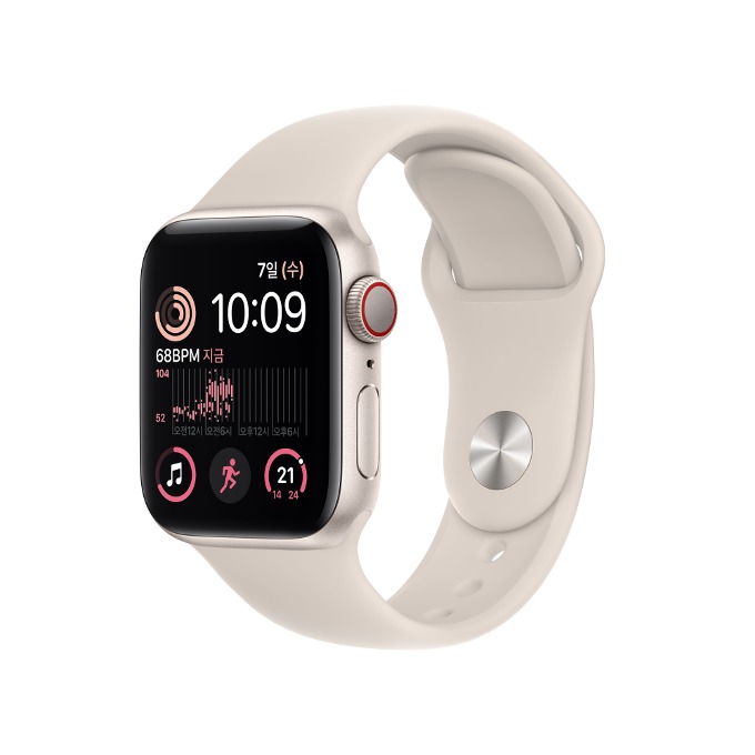 (~선착순모집)[64기](ID당 한번만 도전)100%환급되는 Apple Watch SE 2세대 GPS + Cellular 44mm 스타라이트 알루미늄 케이스와 스타라이트 스포츠 밴드