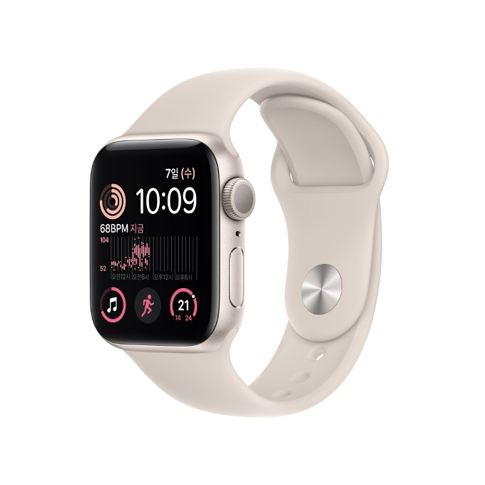 (~선착순모집)[64기] Apple Watch SE 2세대 GPS 40mm 애플워치 스타라이트 알루미늄 케이스와 스타라이트 스포츠 밴드