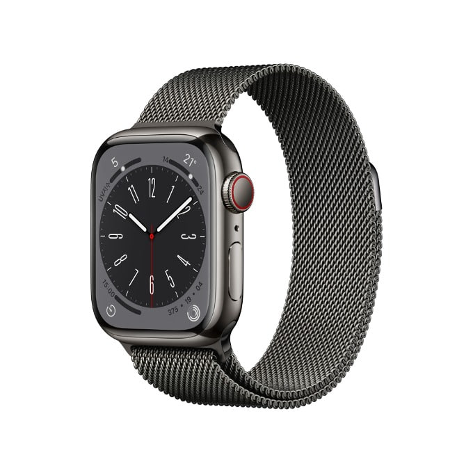 (ID당1회만참여가능) [47기] 매일 만보 퀘스트 Apple Watch Series 8 GPS + Cellular 41mm 그래파이트 스테인리스 스틸 케이스와 그래파이트 밀레니즈 루프